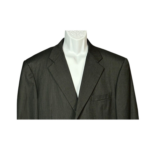 Hickey Freeman Blazer Size 44 Regular Charcoal Gray 100% Wool 2-Button Business - Picture 3 of 8